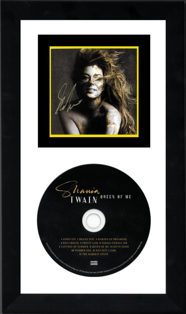 Shania Twain signed 2023 Queen of Me Art Card ,Album Cover Booklet/CD Framed-COA
