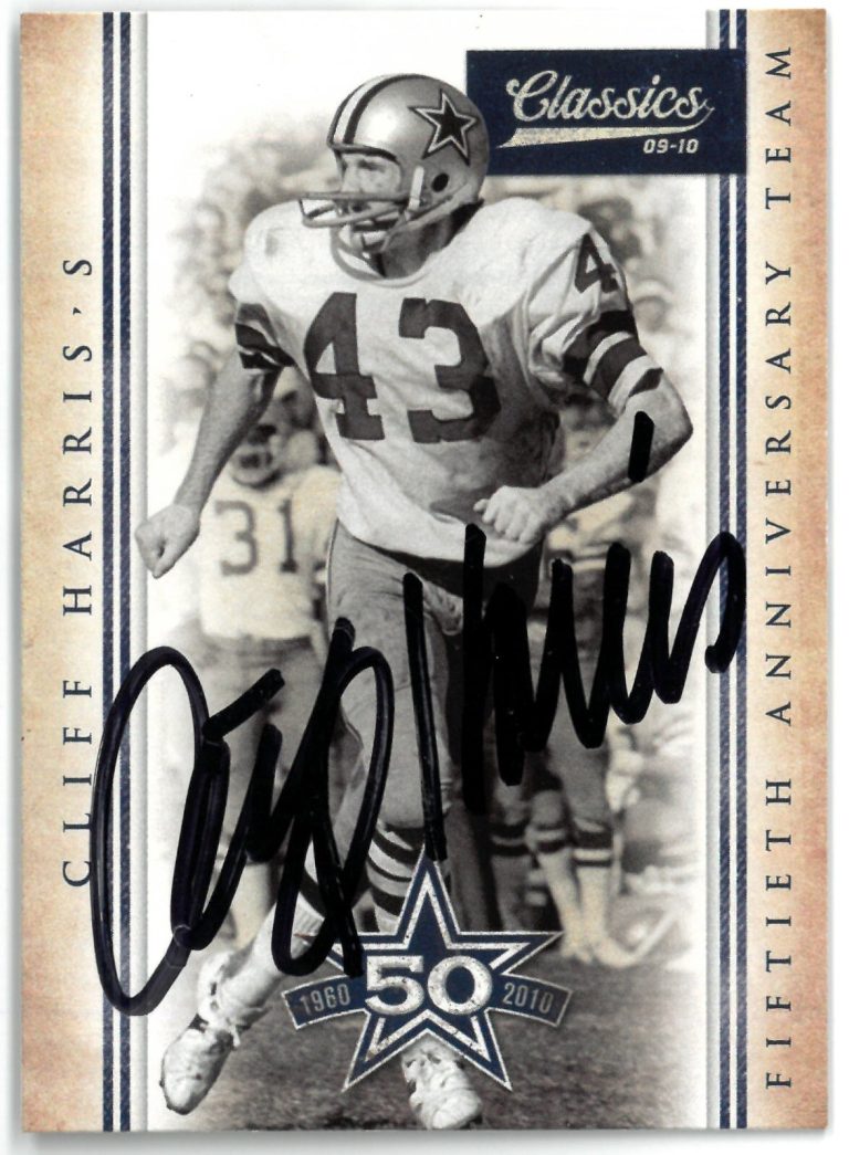 Cliff Harris signed 2010 Panini Classics 50 Year On Card Auto #24 (Cowboys)