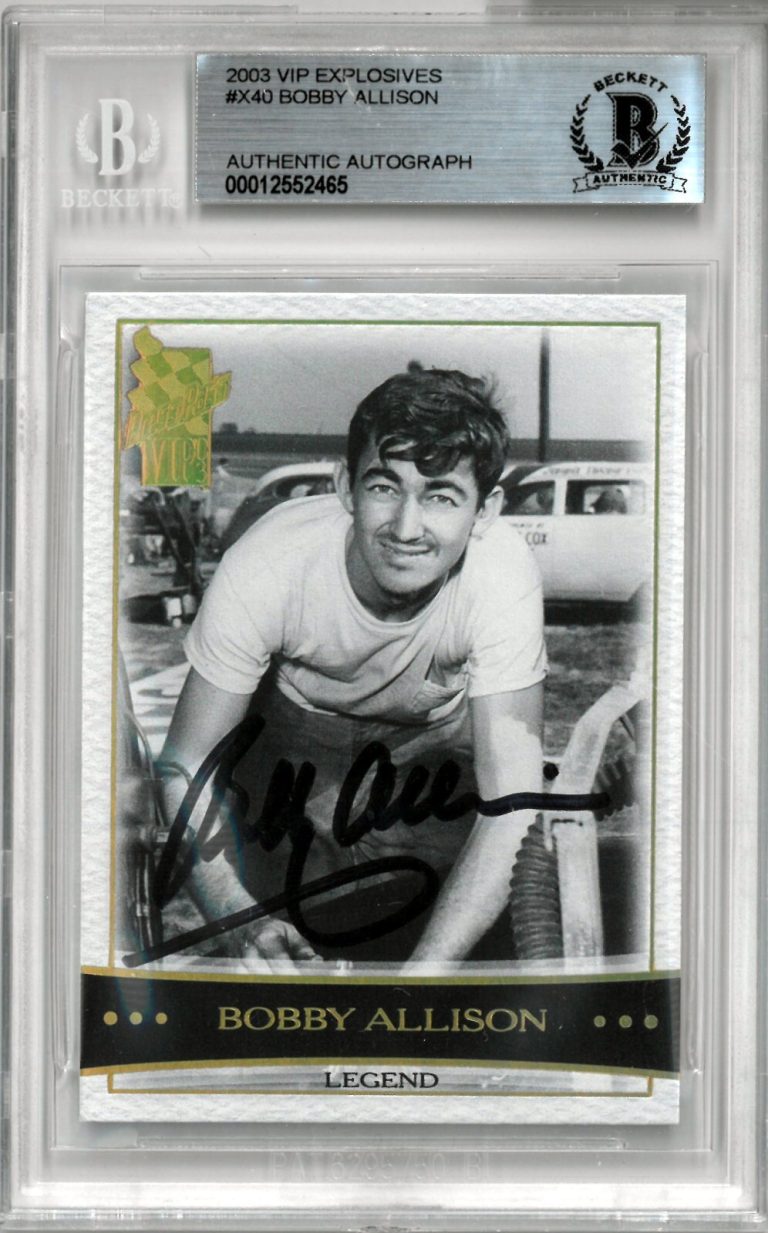 Bobby Allison signed NASCAR 2003 VIP Explosives Card #X40- Beckett BAS