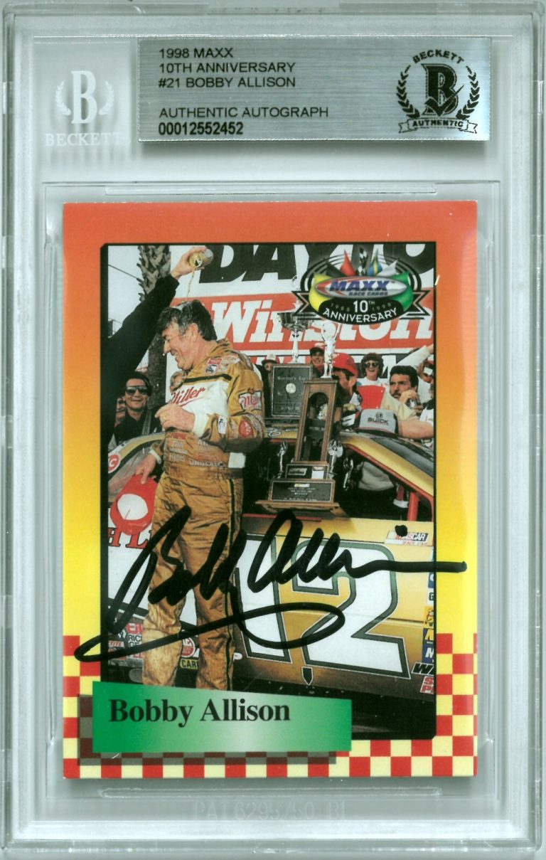 Bobby Allison signed NASCAR 1998 MAXX 10th Anniversary Card #21- Beckett BAS