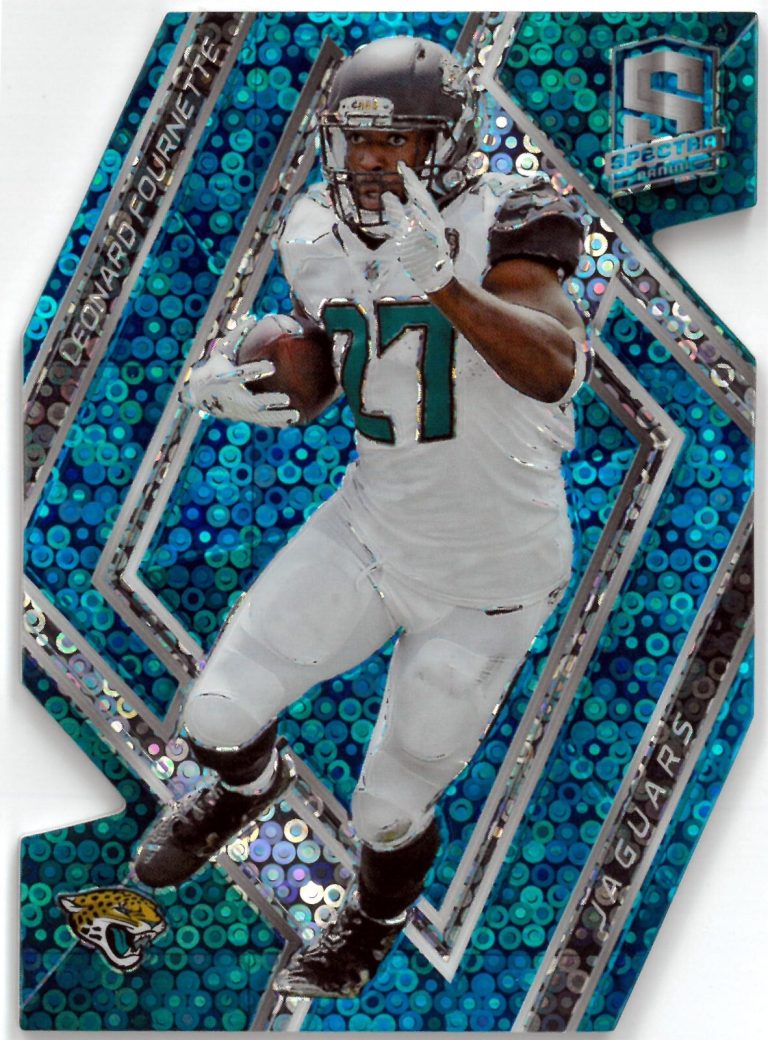Leonard Fournette 2018 Panini Spectra Neon Blue Prizm Die-Cut Card #61- 04/39