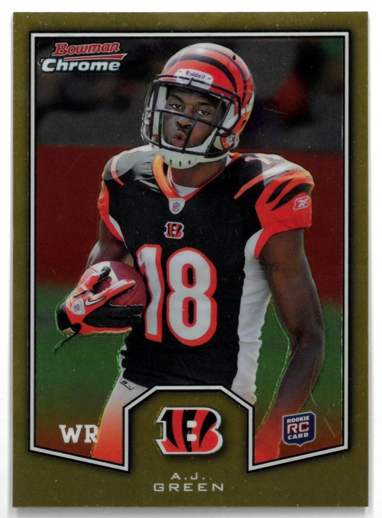 AJ (A.J.) Green 2011 Bowman Chrome Gold Rookie Card (RC) #BCR-8 (Georgia/Bengals