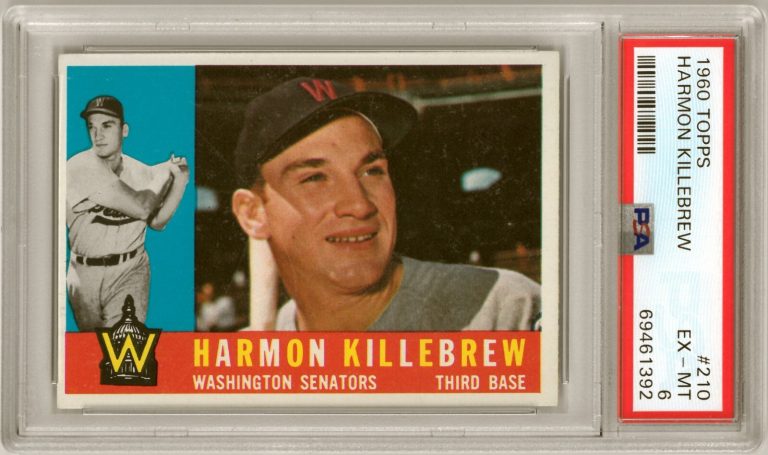 Harmon Killebrew 1960 Topps Baseball Card #210- PSA Graded 6 EX-MT