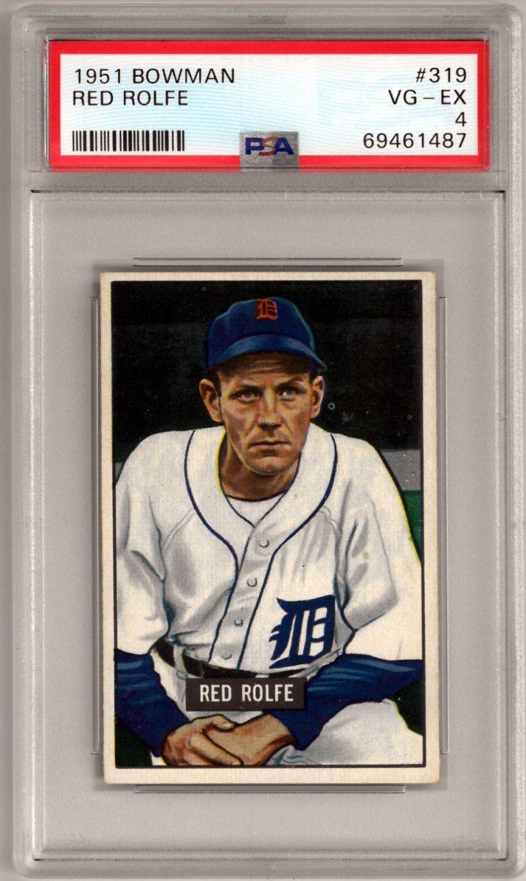 Red Rolfe 1951 Bowman Baseball Card #319- PSA Graded 4 VG-EX (Detroit Tigers)