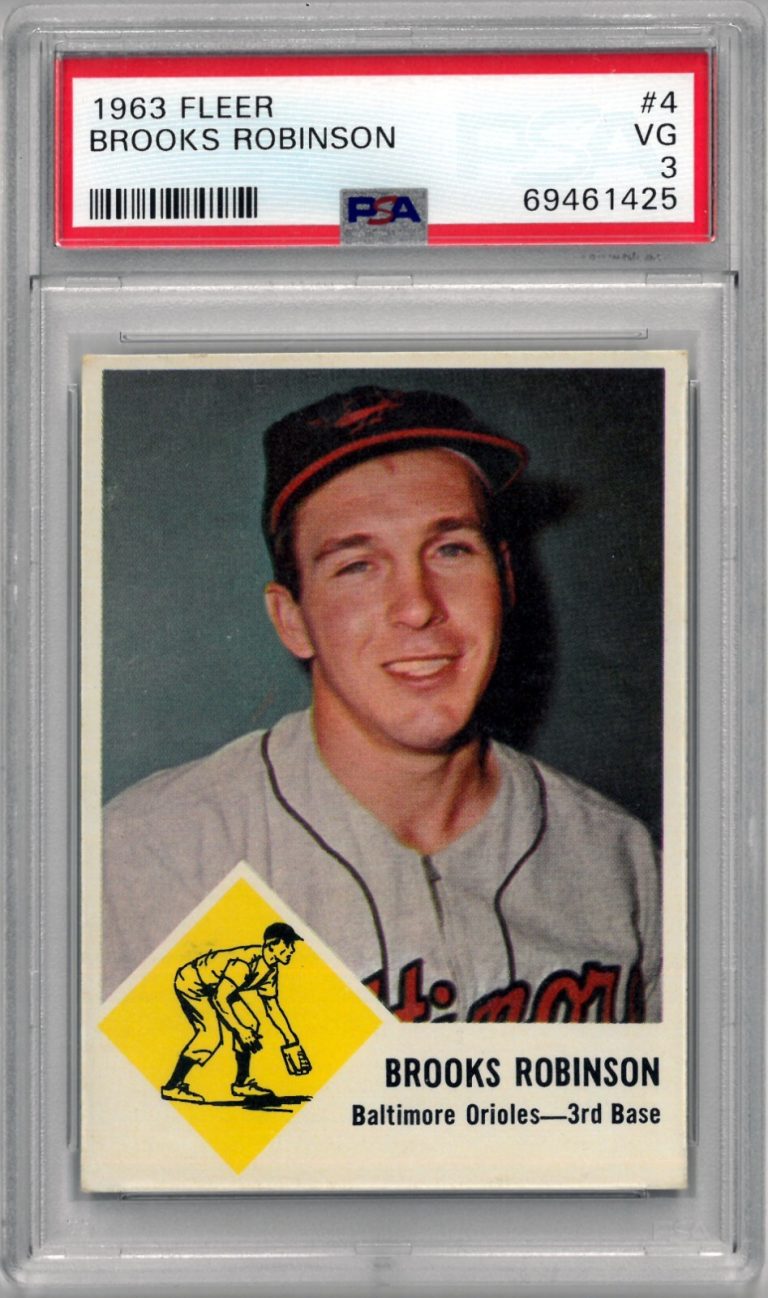 Brooks Robinson 1963 Fleer Baseball Card #4- PSA Graded 3 VG (Baltimore Orioles)
