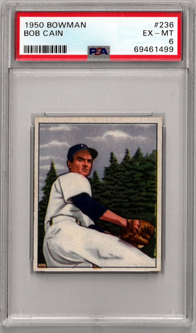 Bob Cain 1953 Bowman Baseball Card #236 - PSA Graded 6 EX-MT (Chicago White Sox)
