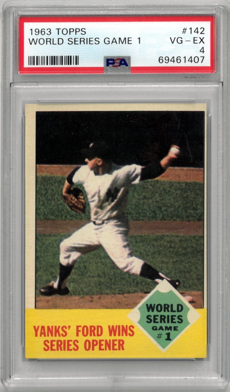 1963 Topps World Series Game 1 Baseball Card #142- PSA Graded 4 VG-EX - NYY Ford