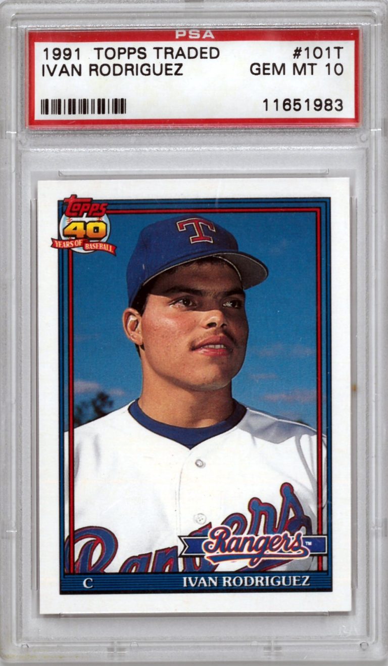 Ivan Rodriguez 1991 Topps Traded Rookie Card (RC) #101T- PSA Graded 10 Gem Mint