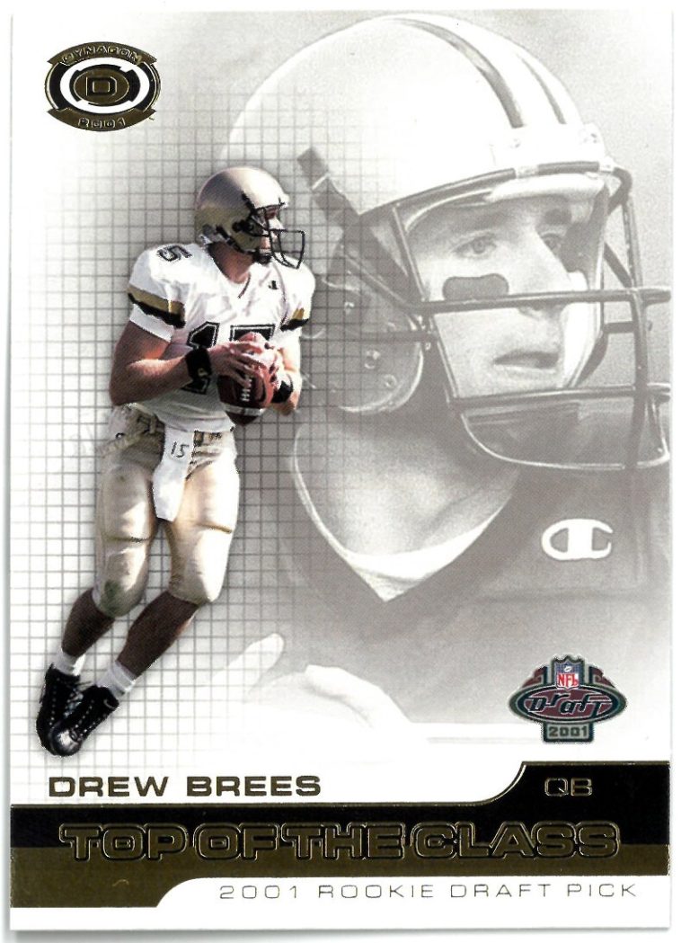 Drew Brees 2001 Pacific Dynagon Top of the Class Draft Picks Rookie Card (RC) #3