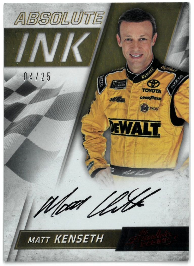 Matt Kenseth signed 2017 Panini Absolute Racing Ink NASCAR On Card Auto #A1-MK