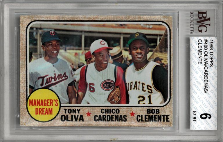 Roberto/Bob Clemente 1968 Topps Manager's Dream Card #480- BVG Graded 6 EX-MT