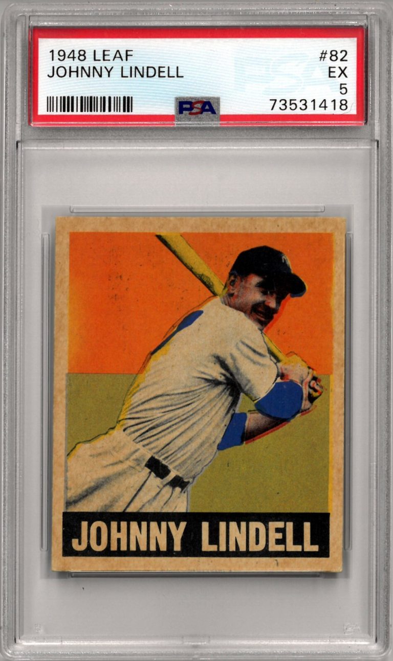Johnny Lindell 1948 Leaf Baseball Card #82- PSA Graded 5 EX (Centered
