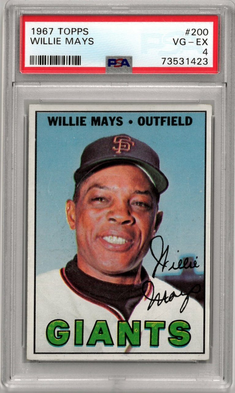 Willie Mays 1967 Topps Baseball Card #200 - PSA Graded 4 VG-EX (San Fran Giants)