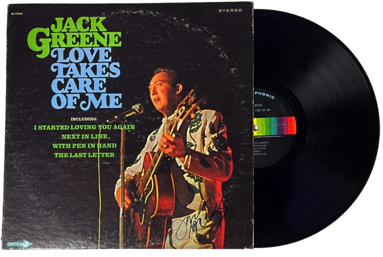 Jack Greene signed 1968 Love Takes Care Of Me Album Cover/LP/Vinyl Record- JSA