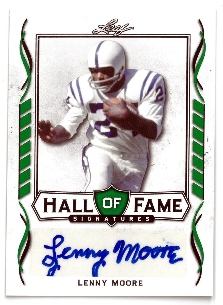 Lenny Moore signed 2021 Leaf Hall of Fame Signatures Auto Card #HOF-LMI