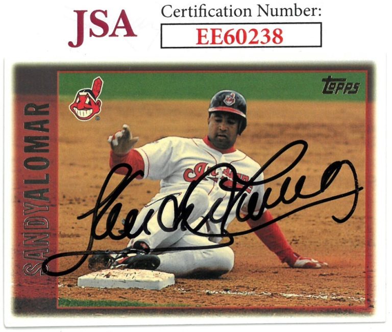 Sandy Alomar signed 1997 Topps Baseball On Card Auto #245 - JSA #EE60238