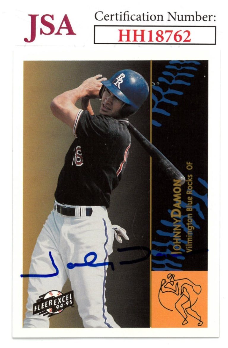 Johnny Damon signed 1994-95 Fleer Excel Minor League Baseball Rookie On Card Aut