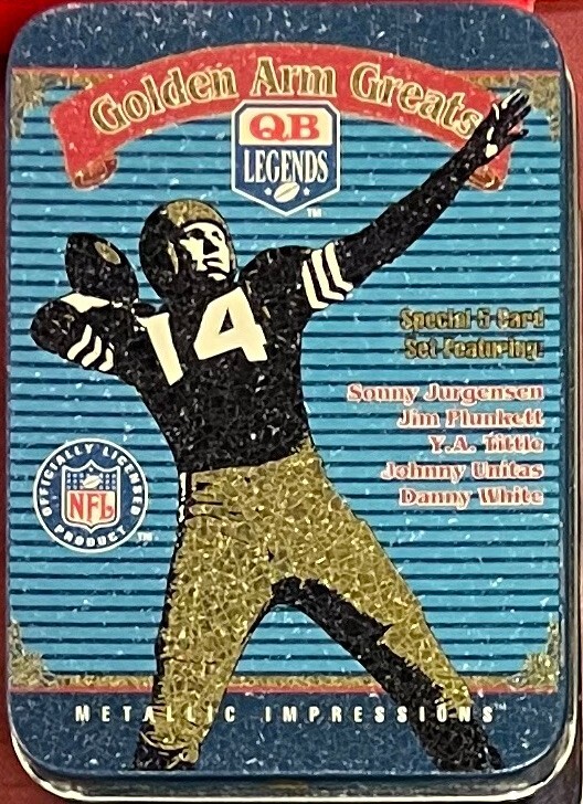 NFL Golden Arm QB Legends/Greats 1996 w/ 5 Embossed Metallic Impressions Cards