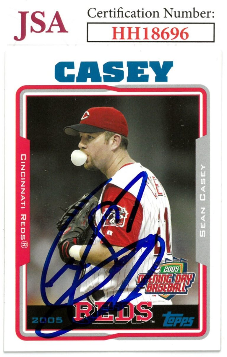 Sean Casey signed 2005 Topps Opening Day Baseball On Card Auto #21- JSA