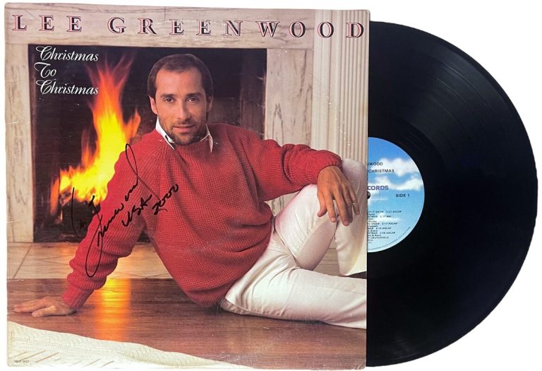 Lee Greenwood signed 1985 Christmas To Christmas Album Cover/LP/Vinyl Record-JSA