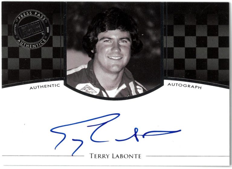Terry Labonte signed 2009 Press Pass NASCAR Legends Authentic On Card Auto