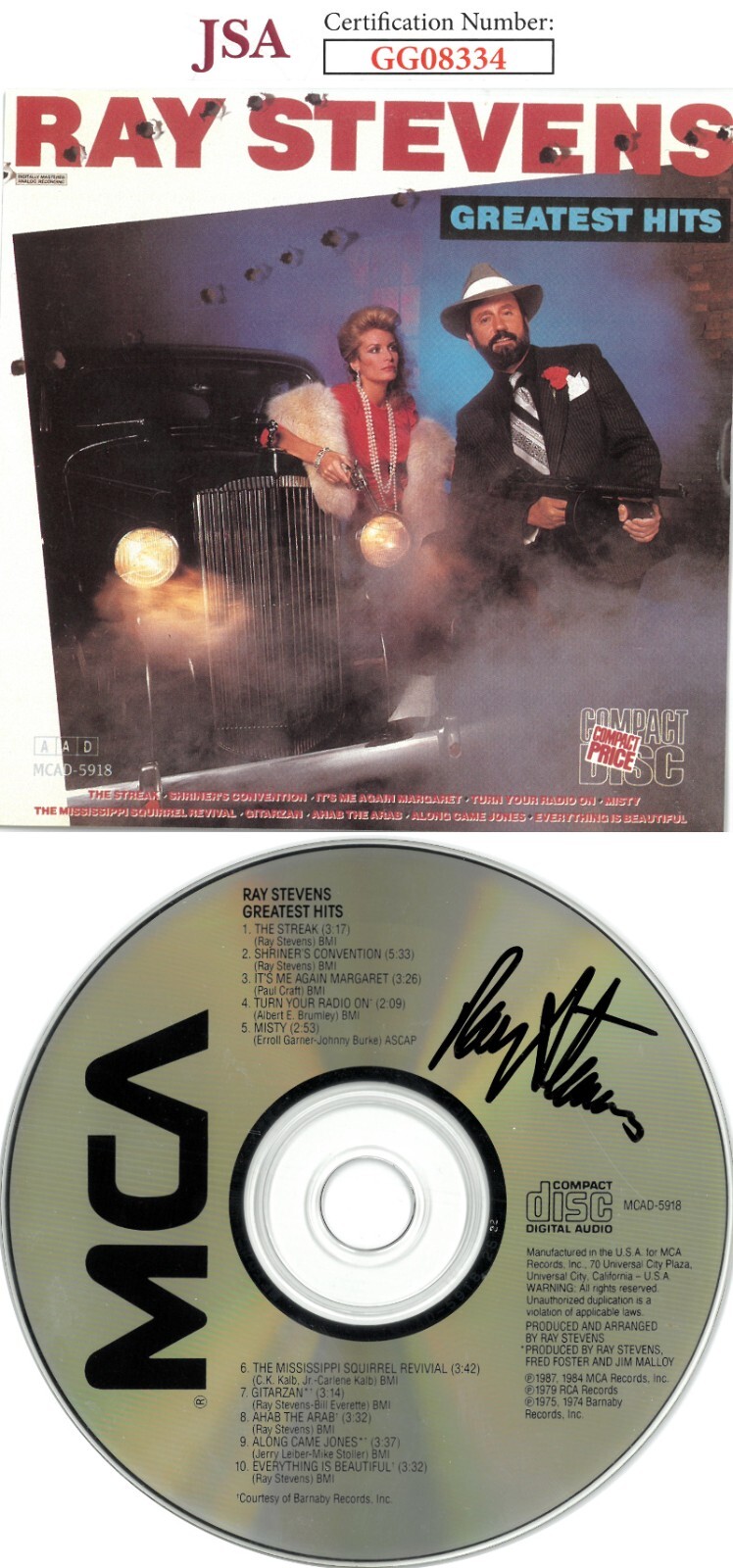 Ray Stevens signed 1987 Greatest Hits Album CD w/Cover Booklet & Case- JSA