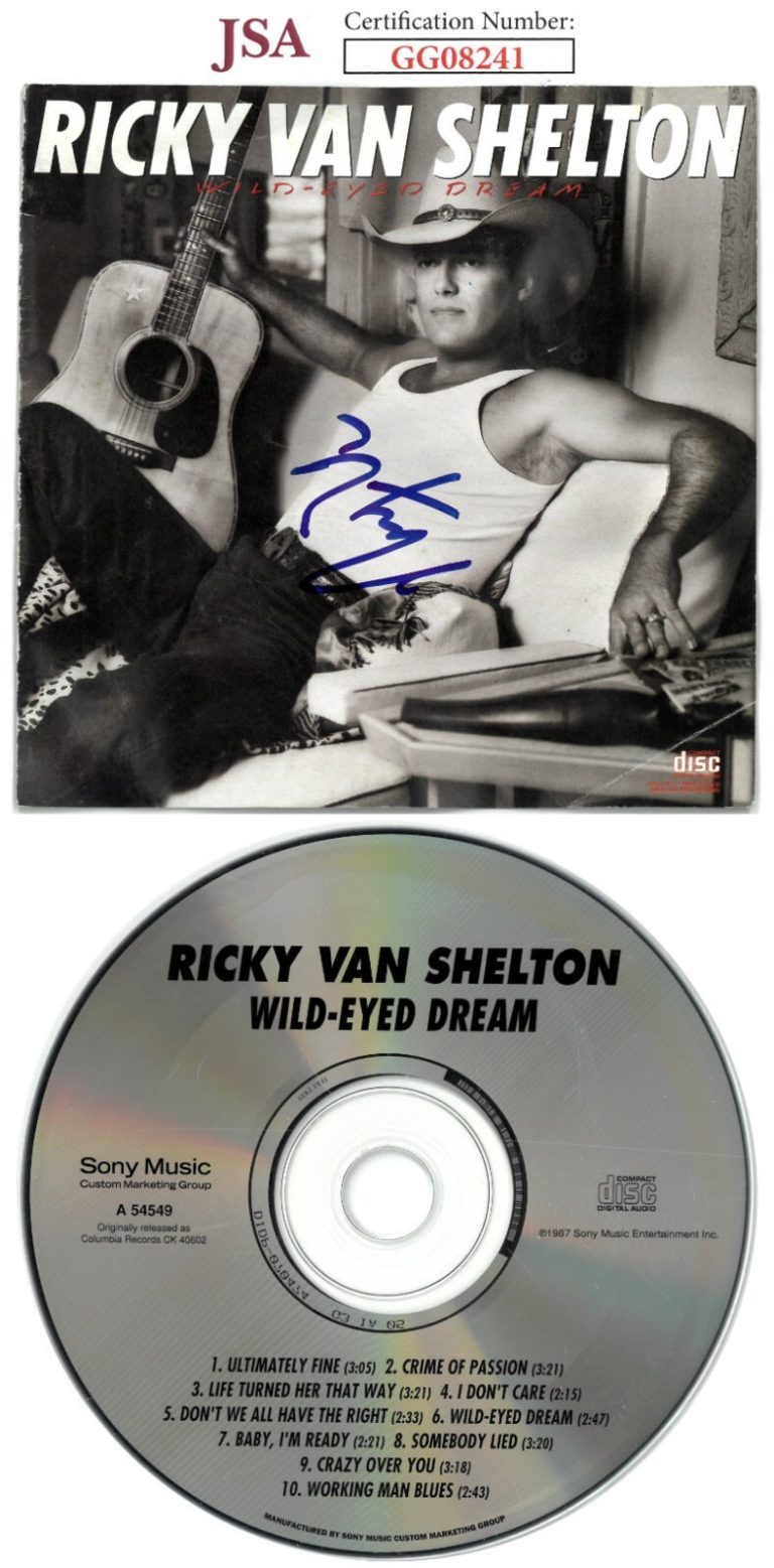 Ricky Van Shelton signed 1987 Wild-Eyes Dream Album Cover Booklet w/ CD- JSA