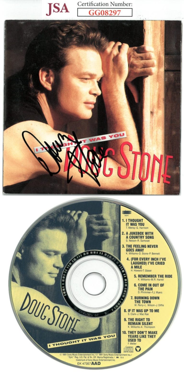 Doug Stone signed 1991 I Thought It Was You Album Cover Booklet w/ CD & Case-JSA