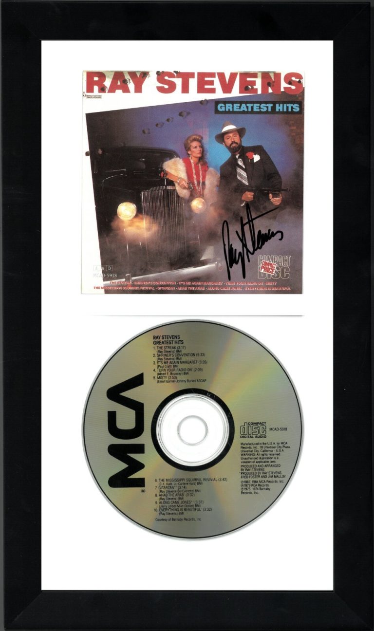 Ray Stevens signed 1987 Greatest Hits Album Cover Booklet w/CD Framed- JSA