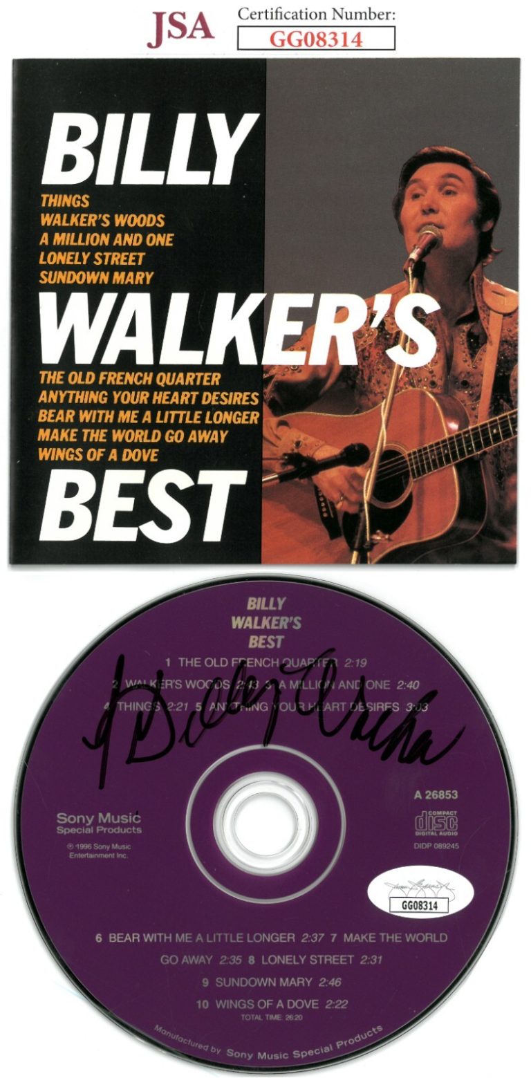 Billy Walker signed 1989 Billy Walker's Best Album CD w/Cover Booklet & Case-JSA