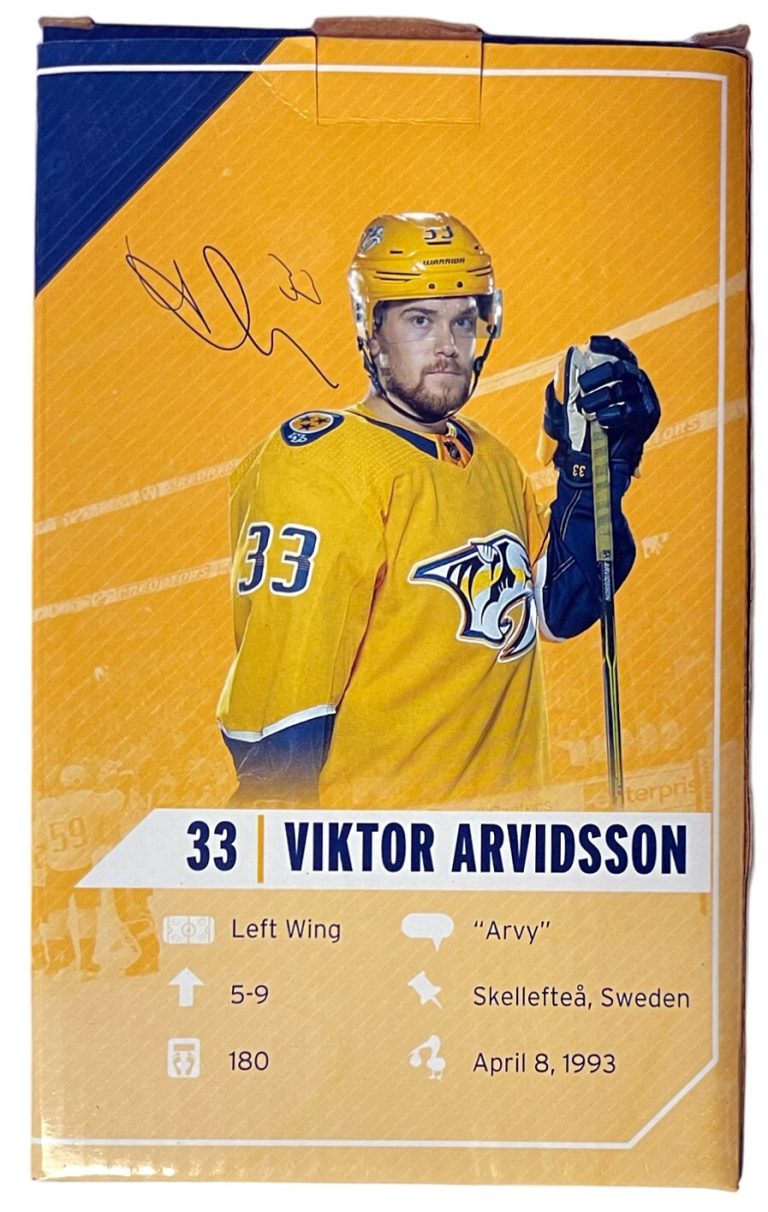Viktor Arvidsson signed Nashville Predators 2020 Bobblehead- COA - Brand New