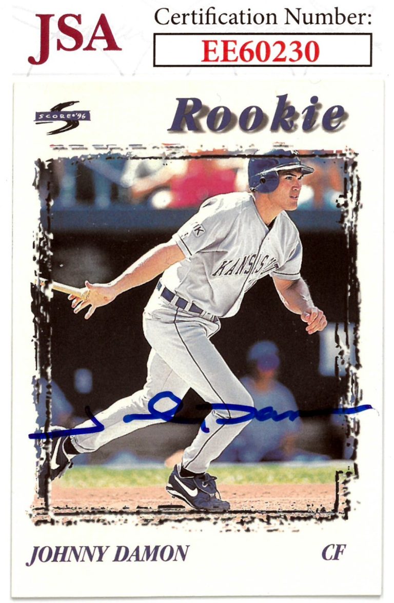Johnny Damon signed 1995 Score Rookie On Card Auto (RC) #223- JSA #EE60230