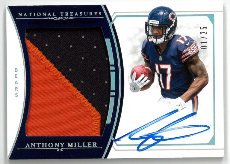 Anthony Miller signed 2018 Panini National Treasures RPA RC/Patch Auto Card /25