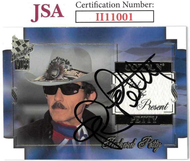 Richard Petty signed NASCAR 2002 Press Pass VIP Racing On Card Auto #49- JSA