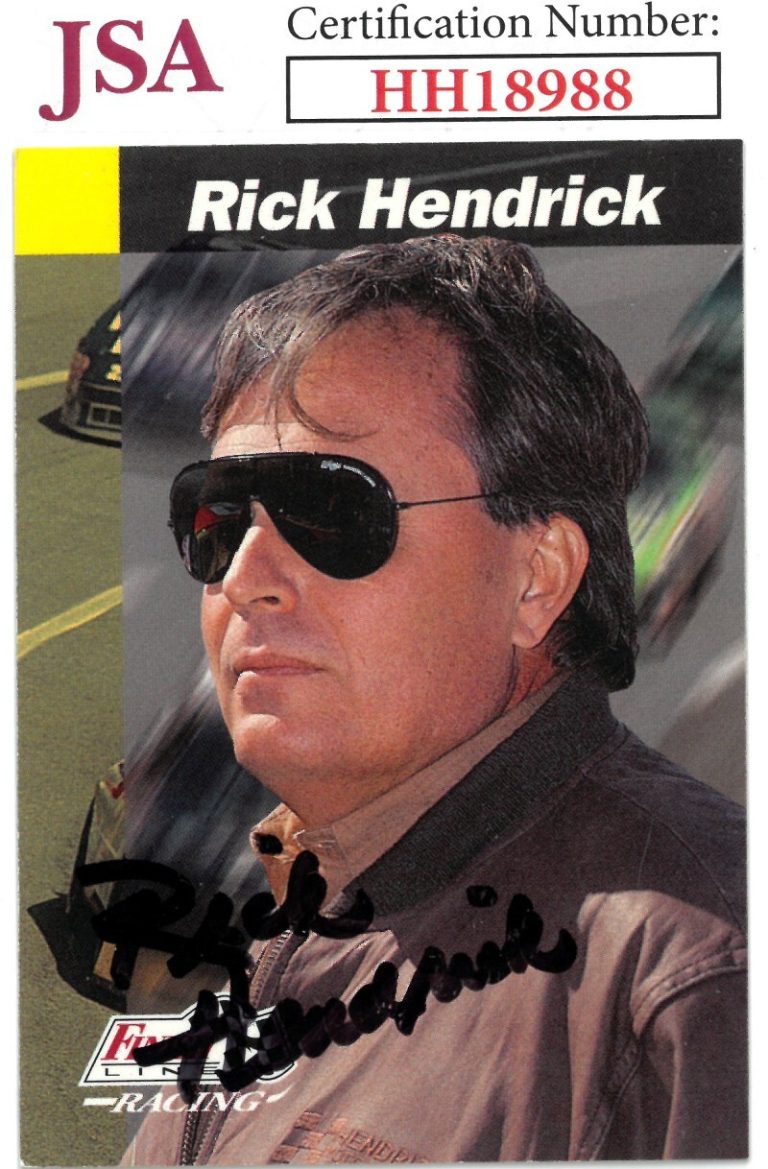 Rick Hendrick signed NASCAR 1993 Finish Line Racing On Card Auto #97- JSA