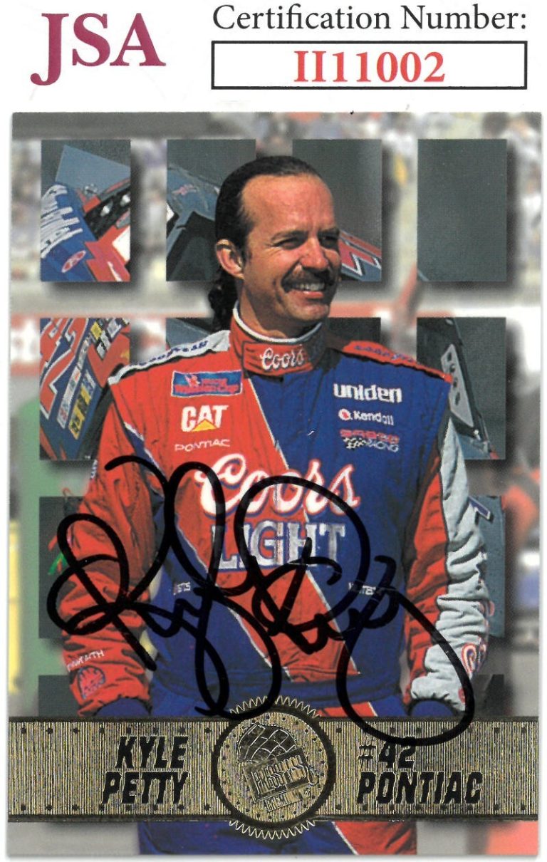 Kyle Petty signed NASCAR 1995 Press Pass Racing On Card Auto #34- JSA