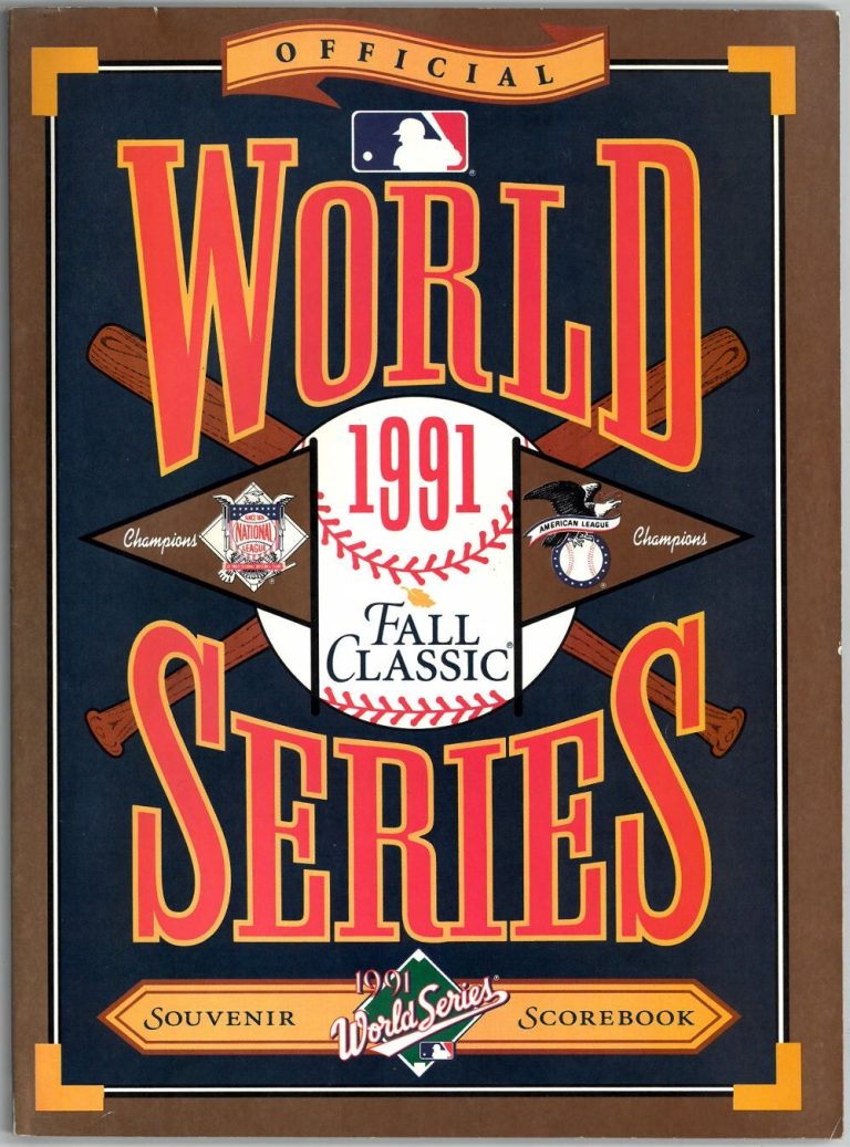 1991 Official World Series Souvenir Game Program/Scorebook- Twins vs Braves