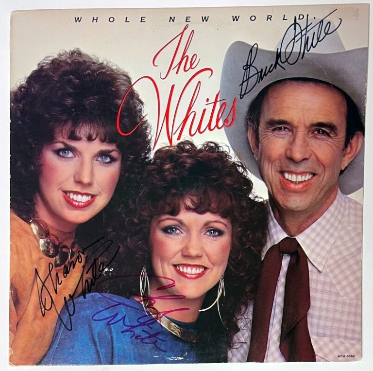 The Whites triple signed 1985 Whole New World Album/Vinyl Record 3 sig- JSA