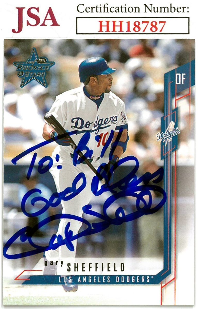 Gary Sheffield signed 2001 Leaf Rookies & Stars Baseball On Card Auto To Bill #4