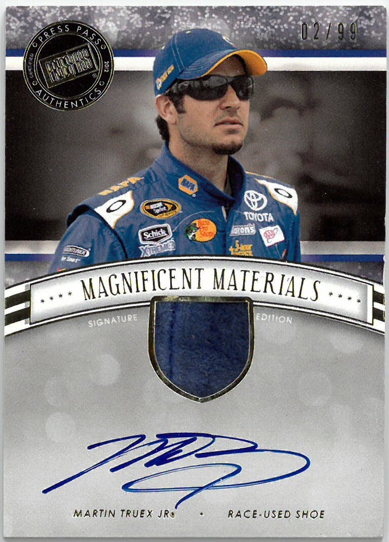 Martin Treux, Jr. signed 2012 Press Pass Authentics Racing Magnificent Materials