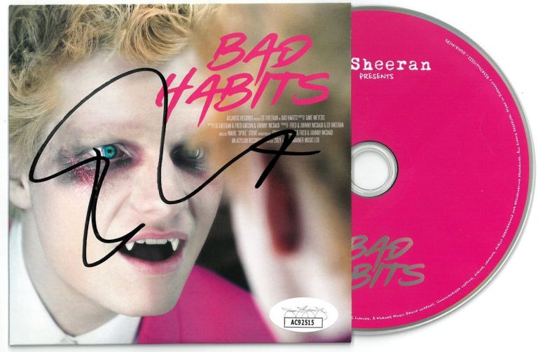 Ed Sheeran signed 2021 Bad Habits Atlantic Records CD Single Cover w/ CD