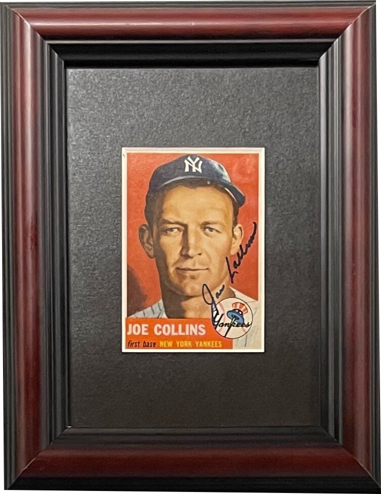 Joe Collins Signed New York Yankees 1953 Topps Rep Trading Card – Custom Framing