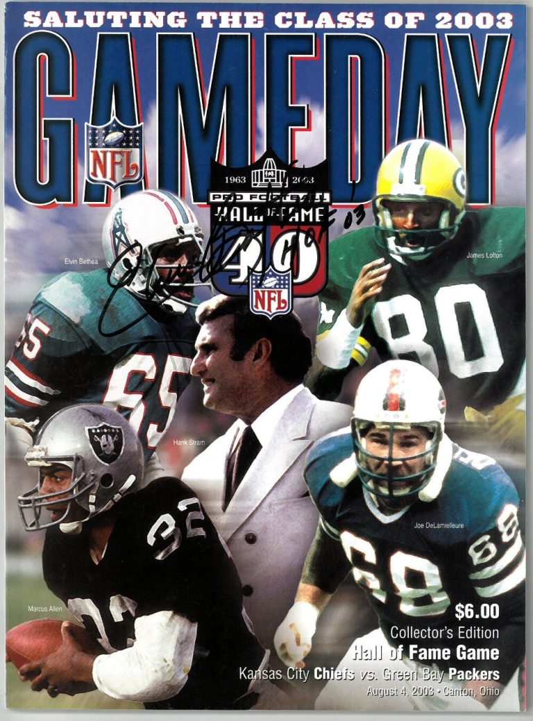 Elvin Bethea signed 2003 Pro Football HOF Gameday Magazine/Program HOF 03 - COA