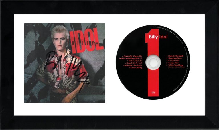 Billy Idol signed 2023 CD 40th Anniversary 2CD Set/Art Insert Auto Custom Framed