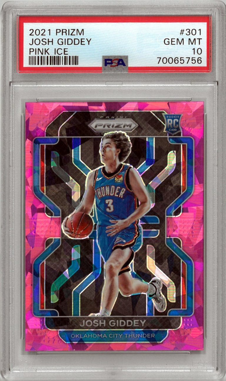Josh Giddey 2021-22 Panini Prizm Pink Ice Rookie Card- PSA Graded 10 Gem Mint