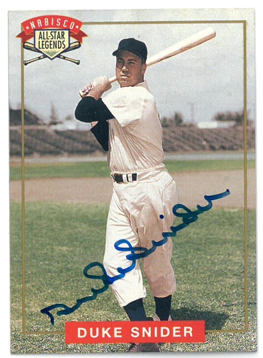 Duke Snider signed 1994 Nabisco All-Star Legends Baseball Card MLBPA COA Dodgers