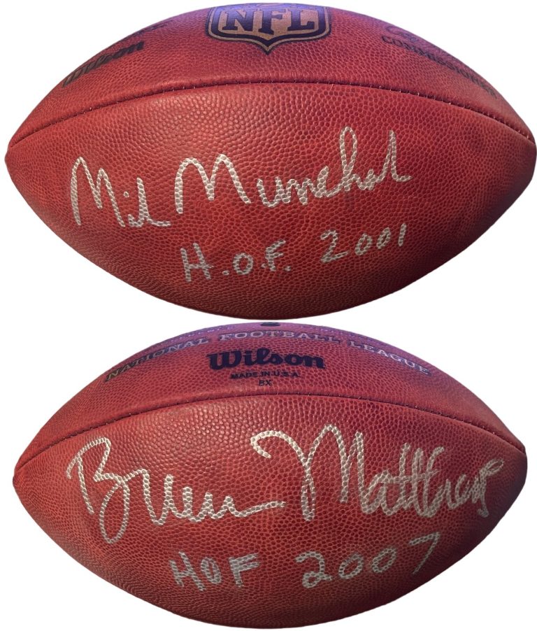 Bruce Matthews & Mike Munchak dual signed OFC NFL New Duke Football w/ HOF -PSA