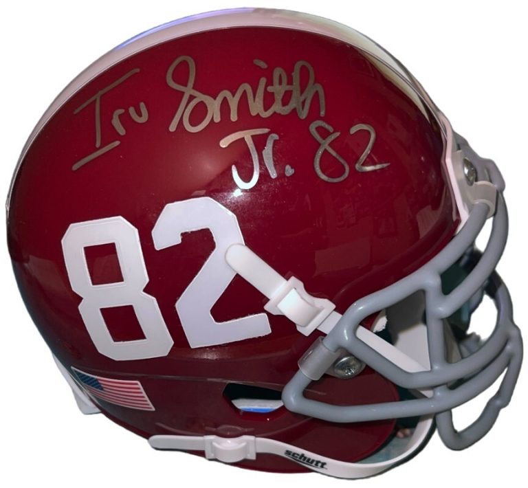 Irv Smith Jr. signed Alabama Crimson Tide Schutt #82 Authentic Mini Helmet- COA
