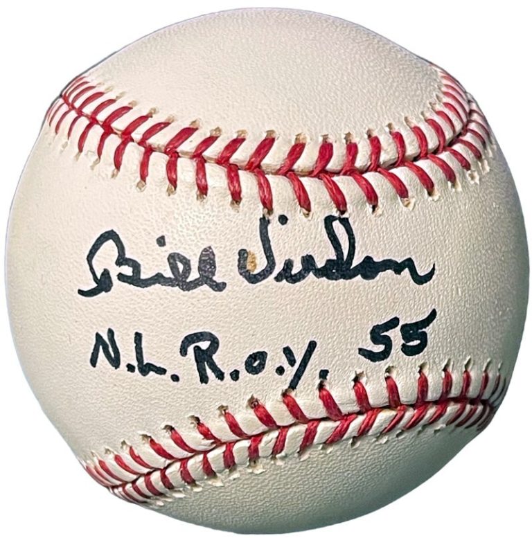Bill Virdon signed Rawlings Official Major League Baseball NL ROY 55- COA