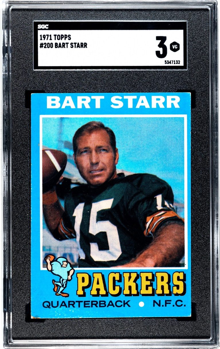 Bart Starr 1971 Topps Football Card #200- SGC Graded 3 VG (Green Bay Packers)